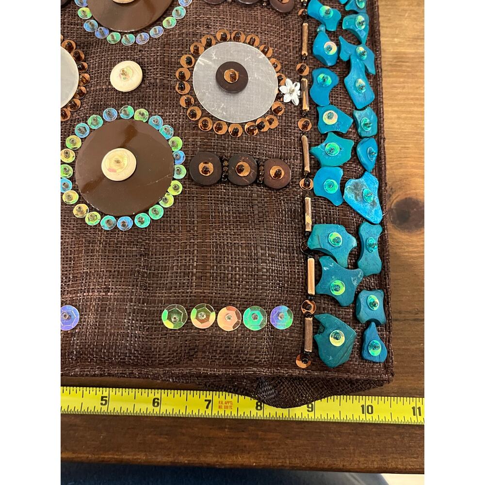 Artsy Boho Embellished Top Handle Bag Unique Indie Festival Statement Purse - Picture 14 of 15